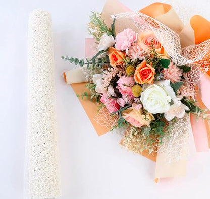 DIY Jacquard Net Mesh Floral Wrapping for Korean Flower Bouquets